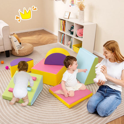 Foam Climbing Blocks, 6-Piece Hook-and-Loop Toddler Set