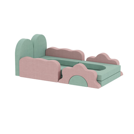 Foam Climbing Blocks Set, 12-Piece, Green/Pink