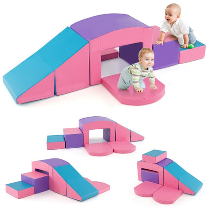 Foam Climbing Blocks Set, 6-Piece, Soft, Purple/Pink