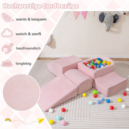 Foam Climbing Blocks Set with Ball Pit, Corduroy Covers