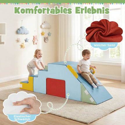 Foam Climbing Blocks for Kids with Slide & Steps