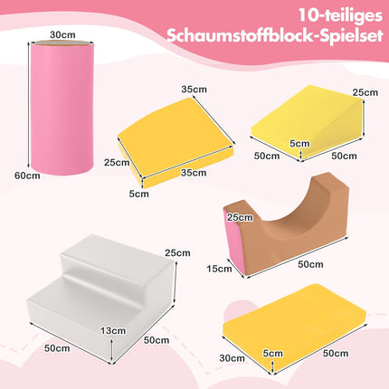 Foam Climbing Blocks for Toddlers, 10-Piece Set