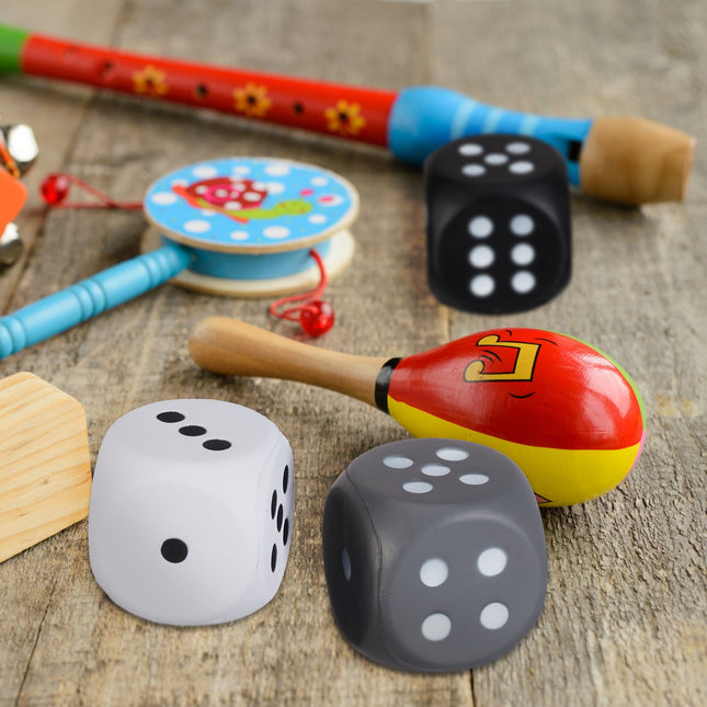 Foam Dice Set of 6 – Soft Number Cubes for Kids