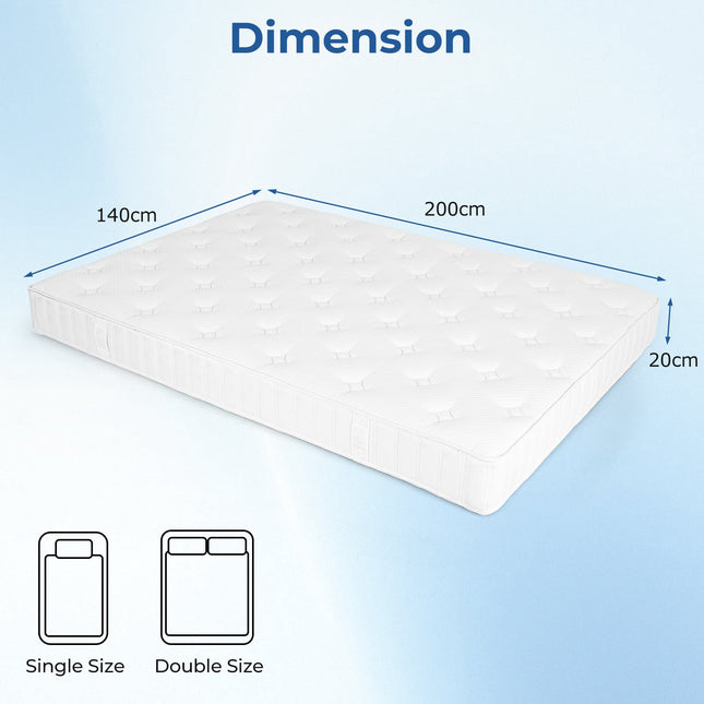 Foam Hybrid Mattress 140x200 cm – Motion Isolation & Support
