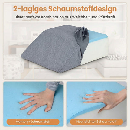 Foam Leg Elevation Pillow, Removable, Washable, Grey