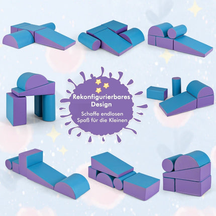 Foam Play Blocks Set, 5-Piece – Blue & Purple