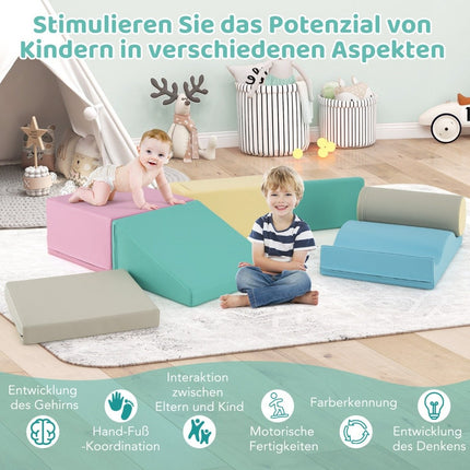 Foam Play Blocks Set – 7 Pcs, Soft Climbing Blocks for Kids