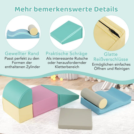 Foam Play Blocks Set – 7 Pcs, Soft Climbing Blocks for Kids