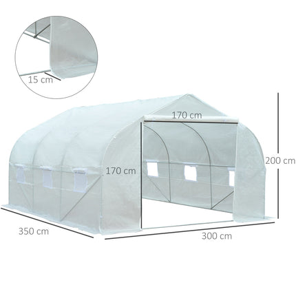 Greenhouse 3.5x3x3m UV-protected, windproof, metal frame
