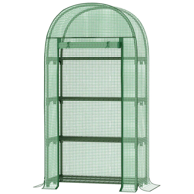 Mini greenhouse with 4 shelves, metal, 80x49x160CM