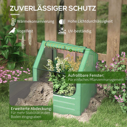 Greenhouse Cold frame with raised bed, 2 windows, 70x70x90cm
