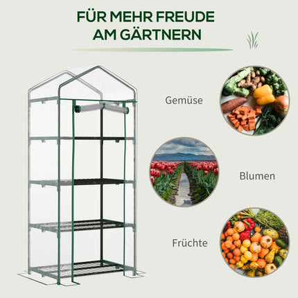 Green cold frame Greenhouse for tomatoes, 4 shelves, 70x50x160 cm