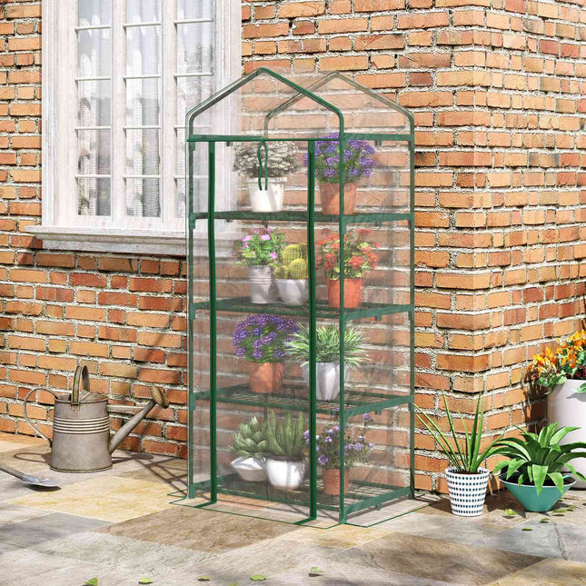 Green cold frame Greenhouse for tomatoes, 4 shelves, 70x50x160 cm