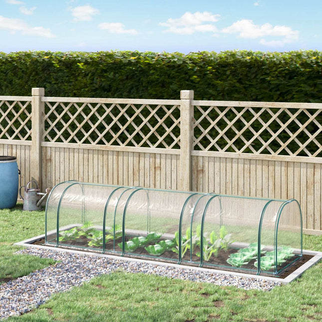Greenhouse With Door, Steel Frame, 350x100x80 cm, Green