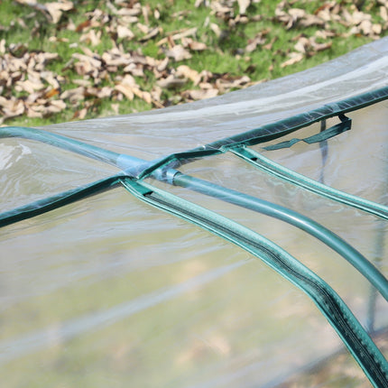 Greenhouse With Door, Steel Frame, 350x100x80 cm, Green