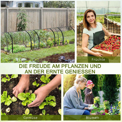 Greenhouse With Door, Steel Frame, 350x100x80 cm, Green