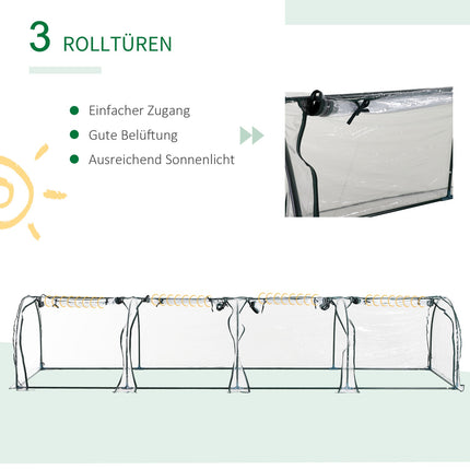 Transparent greenhouse with door - 395 x 100 x 80 cm