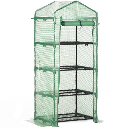 Greenhouse Cold Ram - 4 shelves, 70x50x160cm, green