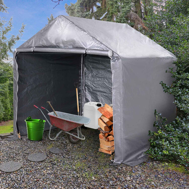 Steel garden shed, 2x2x2M Grey, UV resistant