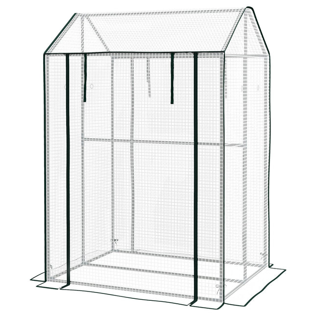 White windproof greenhouse with double doors, 100x80x150 cm