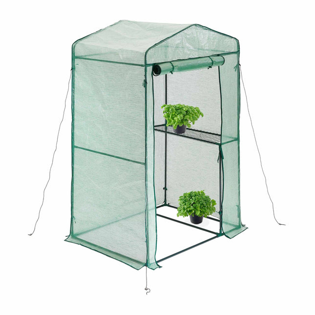 Foil greenhouse with shelf