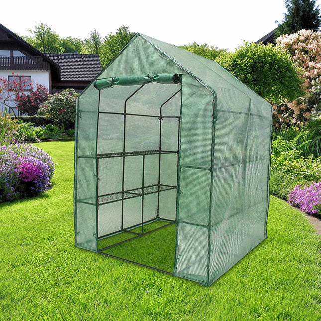 Foil greenhouse with shelves