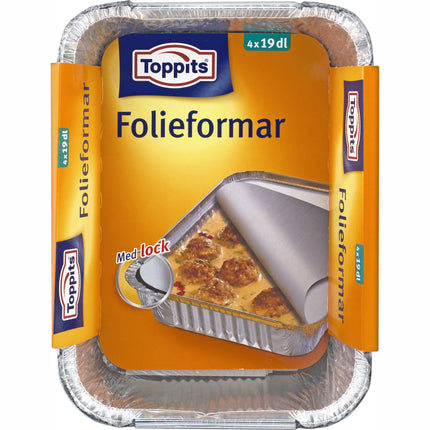 Foil molds with lid 19dl 15pcs DFP