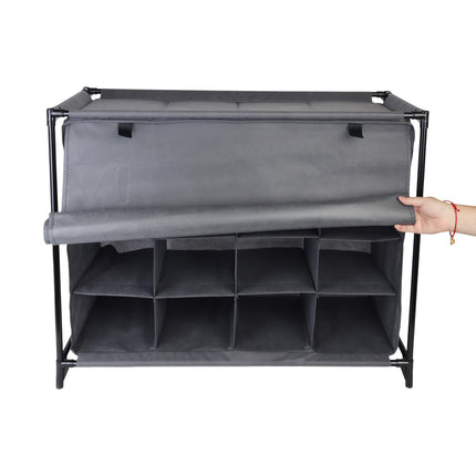 Foldable 16-Section Fabric Shoe Rack for Camping