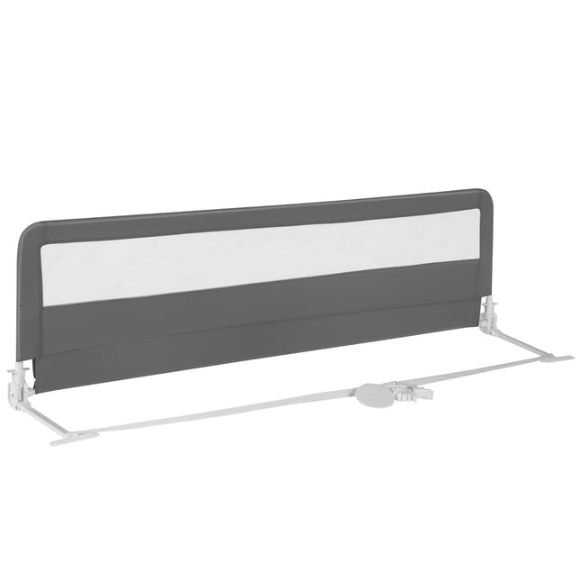 Foldable 180 cm Bed Rail with Safety Straps, Gray