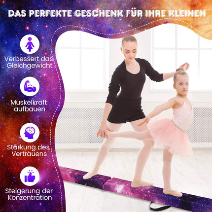 Foldable 240cm Kids Gymnastics Balance Beam with Handles