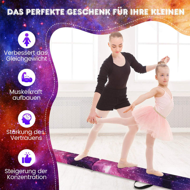 Foldable 240cm Kids Gymnastics Balance Beam with Handles