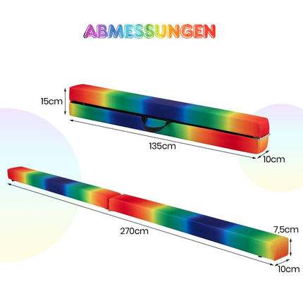 Foldable 270 cm Gymnastics Balance Beam for Kids