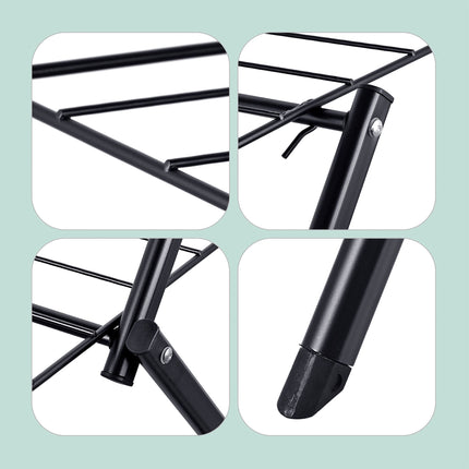 Foldable 3-Tier Clothes Drying Rack – Black, Space-Saving
