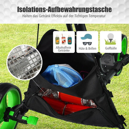 Foldable 3-Wheel Golf Trolley with Adjustable Handle
