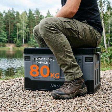 Foldable 70L XL Transport Box, Gray-Black, PP Material