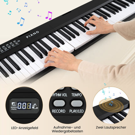Foldable 88-Key Piano Keyboard with Dual Mode & Learning