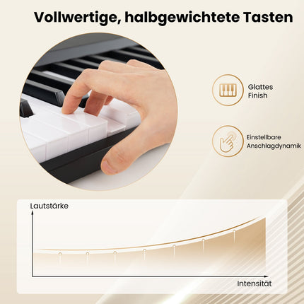Foldable 88-Key Piano Keyboard with Dual Mode & Learning