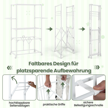 Foldable Aluminum Clothes Drying Rack with Wheels