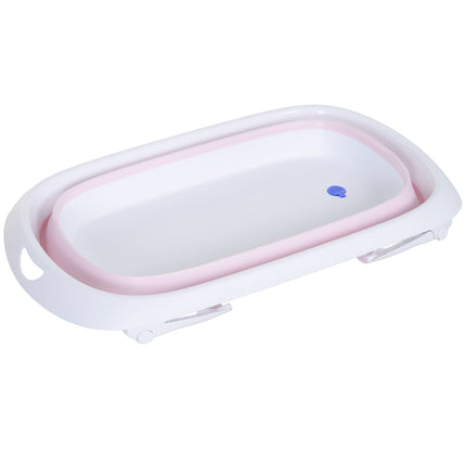 Foldable pink baby bath, ergonomic non-slip design