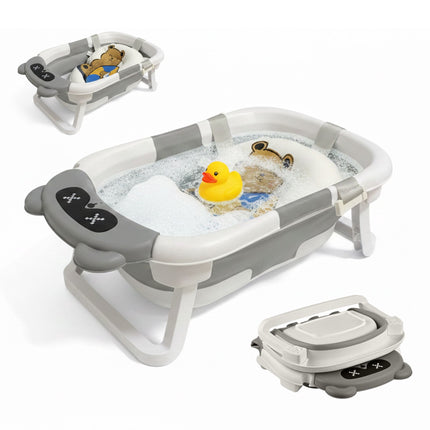 Foldable Baby Bath with Cushion & Thermo Plug