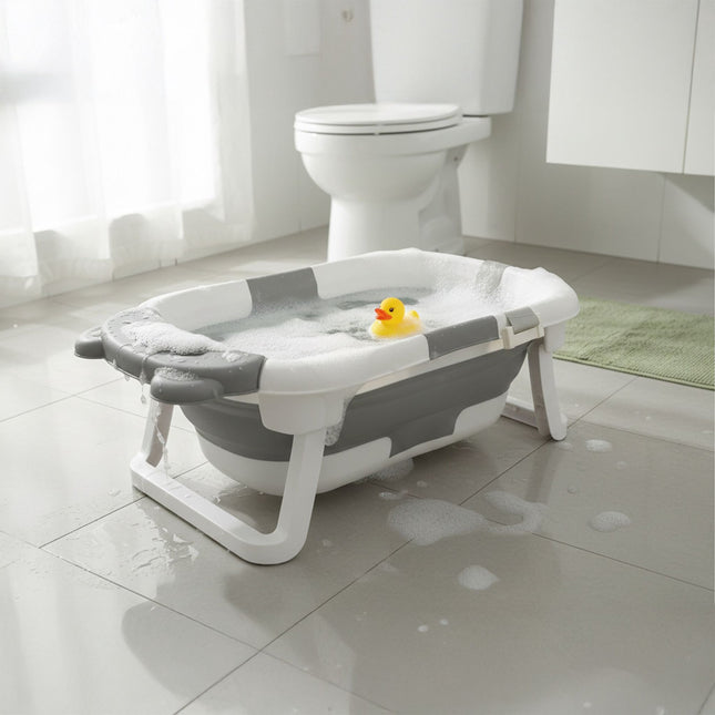 Foldable Baby Bath with Cushion & Thermo Plug