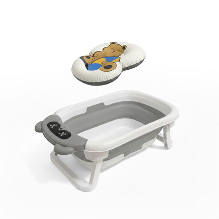 Foldable Baby Bath with Cushion & Thermo Plug