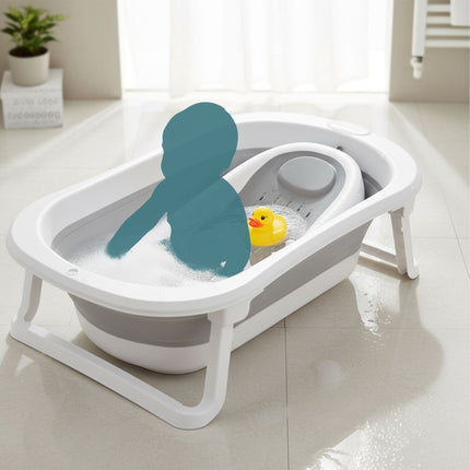 Foldable Baby Bath with Insert, Temp-Sensitive Plug