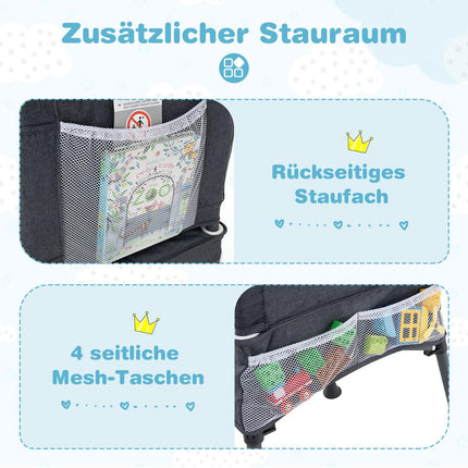 Foldable Baby High Chair with Adjustable Tray & Carry Bag