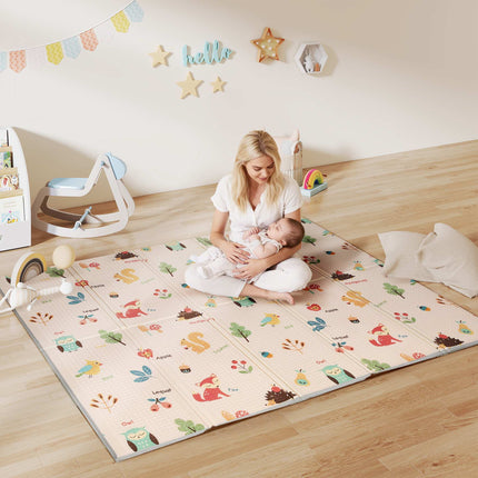 Foldable Baby Play Mat – Double-Sided, 176.5 x 148 cm, Alphabet & Animal Design