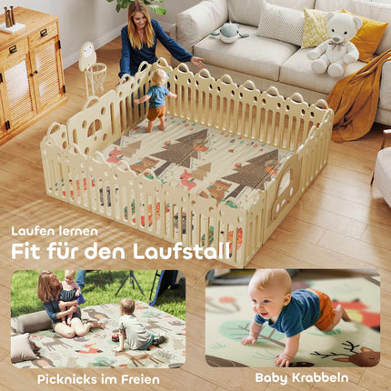 Foldable Baby Play Mat, Double-Sided, 196x176x1.5 cm