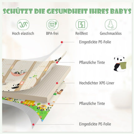 Foldable Baby Play Mat – Reversible, XPE, 200x180 cm