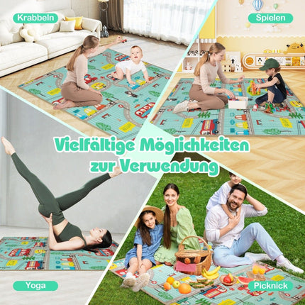Foldable Baby Play Mat, XPE Foam, Double-Sided, 178x148 cm