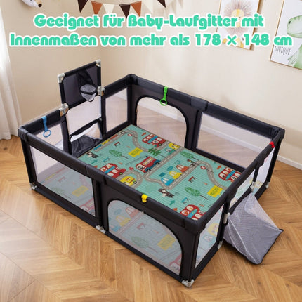 Foldable Baby Play Mat, XPE Foam, Double-Sided, 178x148 cm