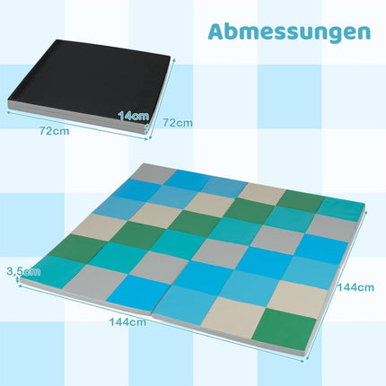 Foldable Baby Play Mat with Foam & Faux Leather, 2-Piece
